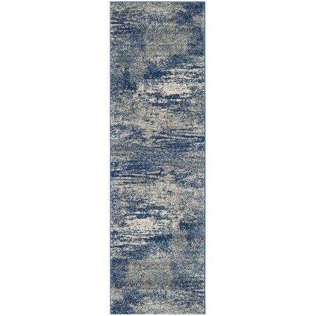 Safavieh Evoke Power Loomed Runner Rug, Navy and Ivory - 2 ft.-2 in. x 9 ft. EVK272A-29